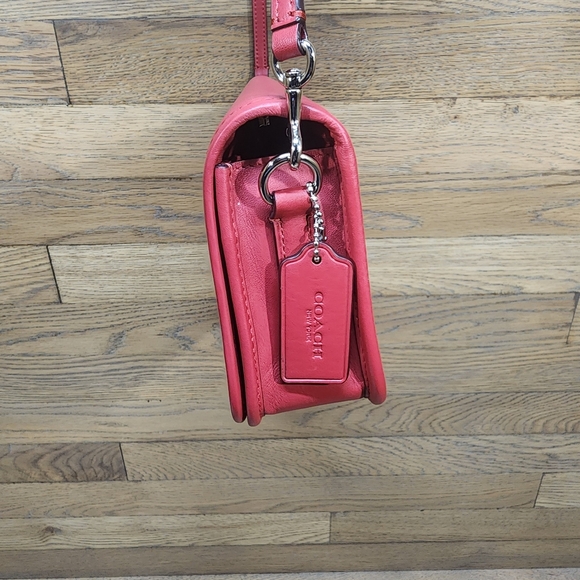 Coach Penny Crossbody Clutch Smooth Red Leather F87768 - Picture 7 of 9